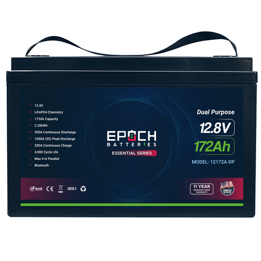 Epoch Batteries (PRE-ORDER) 12V 172Ah (2.20kWh) Dual Purpose Essential Series - Group 31 LiFePO4 Battery - ETA APR 30
