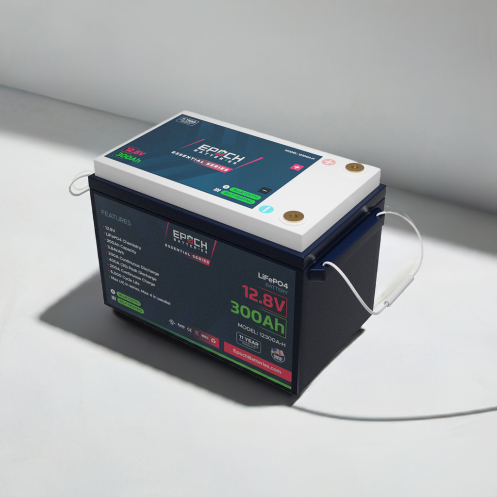 Epoch Batteries 12V 300Ah (3.84kWh) Essential Series - Bluetooth & Heated LiFePO4 Battery