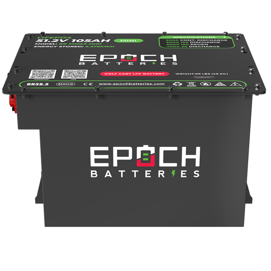 Epoch Batteries Club Car DS 48V 105Ah MINI - LiMax Series - Lithium (LiFePO4) Golf Cart Battery - Complete Kit